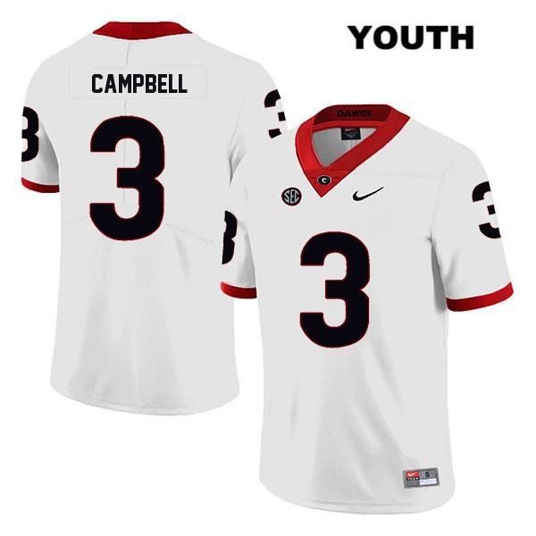 Georgia Bulldogs Youth Tyson Campbell #3 NCAA Legend Authentic White Nike Stitched College Football Jersey OYJ6556EQ